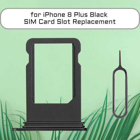 for iPhone 8 Plus Black SIM Card Adapter Replacement Single SIM Version 8Plus Single Card Slot Holder Part with Waterproof Rubber Ring SIM Ejector...