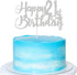 Silver Glitter 21st Birthday Cake Topper - 21st Party Decoration...