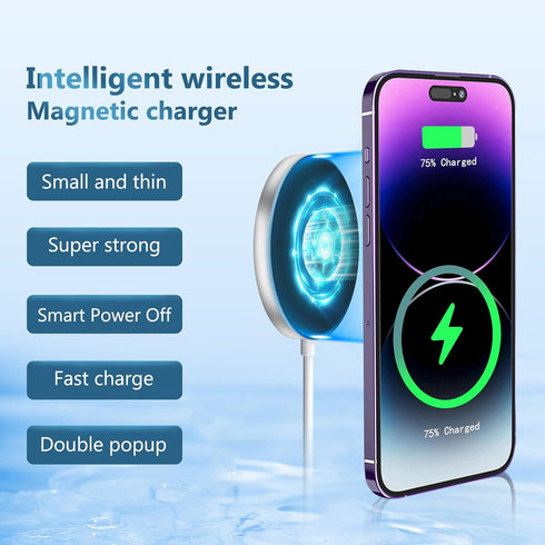 YUN CHUANG Magnetic Wireless Charger, Aluminum 15W Fast Charging Pad, Fingertip Gyroscope, Compatible with iPhone 15 14 13 12 11 10 Series, Samsun...