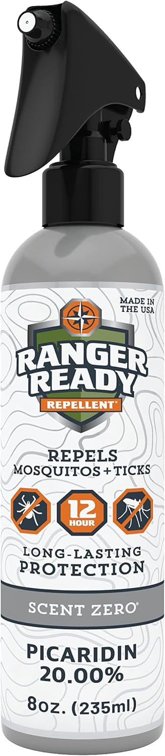 Ranger Ready Picaridin Insect Repellent Spray with Scent Zero - Mosquito Repellent and Tick Spray (8 oz., Pack of 1)...