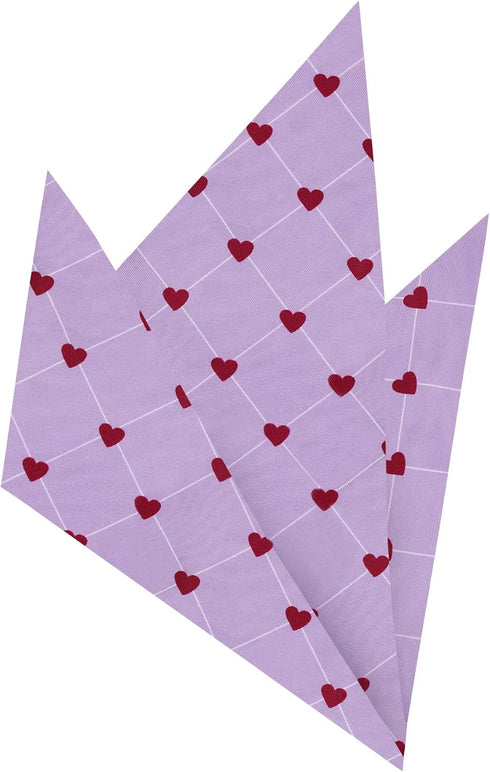 Jacob Alexander Men's Happy Valentine's Day Grid Hearts Pattern Pocket Square...