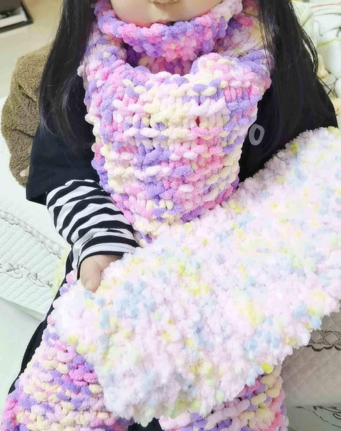 Jumbo Chenille Yarn,Colorful Chunky Chenille Yarn,Arm Knit Yarn,Snuggly Chenille Yarn for DIY Throw Blanket Cat Cave 100g......