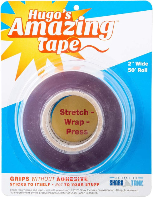 Hugo's Amazing Tape - 50 ft Roll x 2" Wide Reusable Double Sided Non-Stick Adhesive...