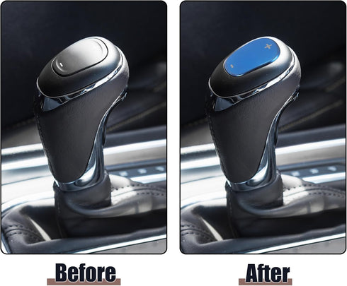 X AUTOHAUX Car Gear Shift Knob Cover Sticker Stainless Steel for Chevrolet Equinox 2018 2019 2020 Blue...