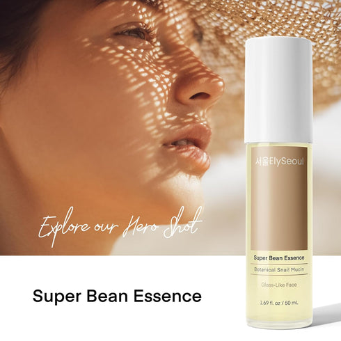 Bean Essence Face Repair Serum: Facial Hydrating & Glowing Botanical Snail Mucin for Glass-Like Skin from Korean Skincare, 1.69 fl. oz / 50mL...