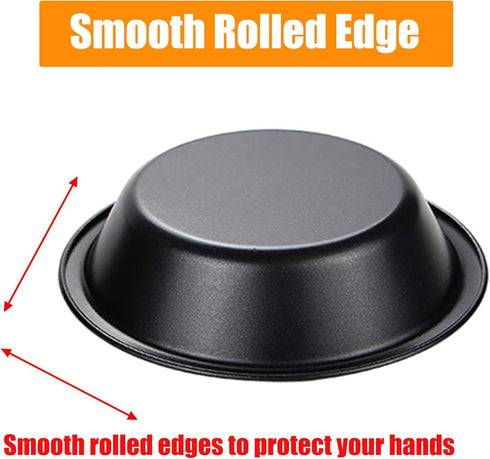 5Inch Mini Pie Pans, Pie Plates for Baking, 7.8Oz Round Bakeware Set for Baking Pies, Cakes, Tarts, Desserts - Black...