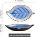 Ceramic Spoon Rest for Stove Top, Ice Cracks Leaf Cute Spoon Rest for Kitchen Counter, Cooking Spoon Holder for Kitchen Counter 1 PCS (Sapphire)...