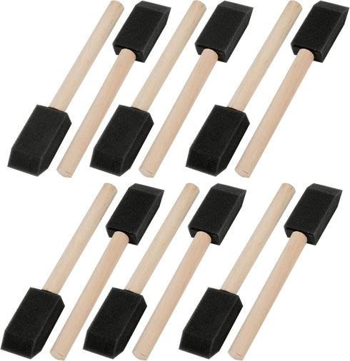 Mister Rui-Poly Foam Paint Brushes, 12 Pack, 1 Inch Sponge Brushes for Painting, Paint Sponges Set, Light and Durable, Ideal for Painting and Clea...