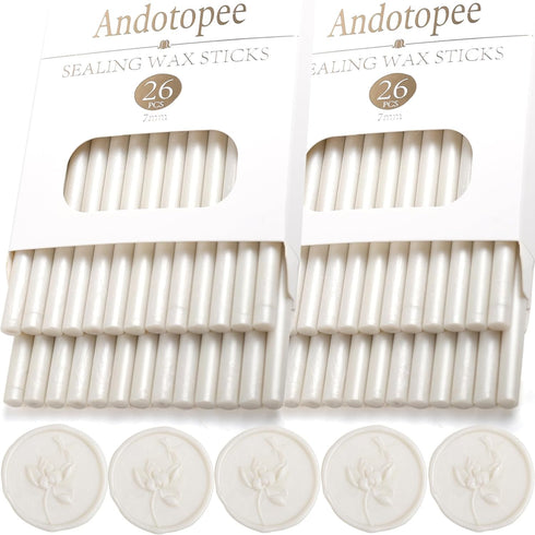 52pcs Pearl White Sealing Wax Sticks, Andotopee Glue Gun Wax Seal Sticks for Wax Seal Stamp, Premium Sealing Wax for Envelope Letter Seal Wedding ...