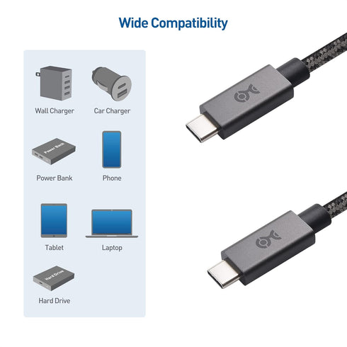 Cable Matters Braided Long USB C Cable 10 ft with 100W Power Delivery, Fast Charging and 480Mbps Data Transfer, Compatible with MacBook Pro, XPS, ...