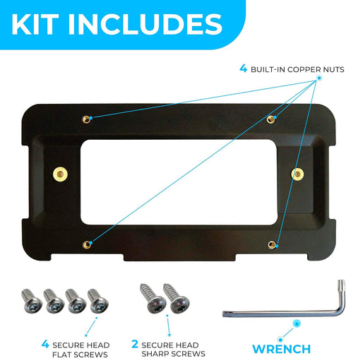 Rear Bumper License Plate Bracket for BMW 2000-2024, Plate Holder Set w 6 Screw Bolts & Wrench Kit, License Tag Mounting Kit, Quality Plate Holder...