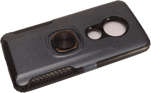 Compatible with T-Mobile REVVLRY, Moto G7 Play, G7 Optimo XT1952/DL - Hybrid Phone Case w/Ring Stand - RS4 Navyblue...
