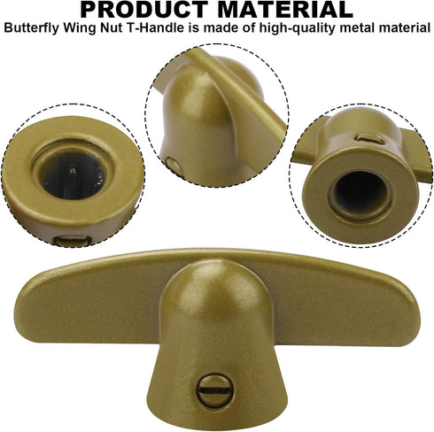 3/8" Tee Handle Casement Operator,T-Crank Window Handle, Butterfly Wing Nut T-Handle for Pella Window T-Crank,Compatible with Prime-Line H 3813(2 ...