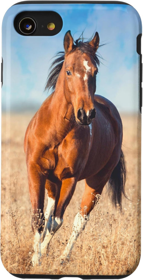 iPhone SE (2020) / 7 / 8 Horse Cute Animal Brown Horse Rider Horses Farm Case...