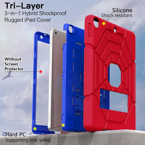 Grifobes for iPad 9th Generation Case, iPad 8th/7th Generation Case 2021/2020/2019, Heavy Duty Shockproof Rugged Protective 10.2" Cover with Stand...