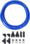 uxcell Pneumatic 6mm OD PU Air Hose Tubing Kit 5 Meters Blue with 12 Pcs Black Push to Connect Fittings...