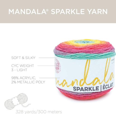 (1 Skein) Lion Brand Yarn Mandala Sparkle Yarn, Crux...