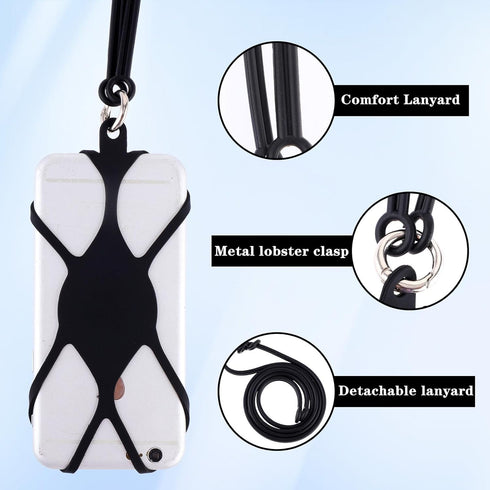 simarro Universal Cell Phone Lanyard, Silicone Cell Phone Neck Strap Lanyard Crossbody Phone lanyard anti-fall Phone Protective Case Compatible wi...
