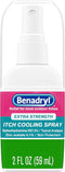 Benadryl Extra Strength Anti-Itch Cooling Spray, Diphenhydramine HCI Topical Analgesic and Zinc Acetate Skin Protectant for Fast Relief from Most ...