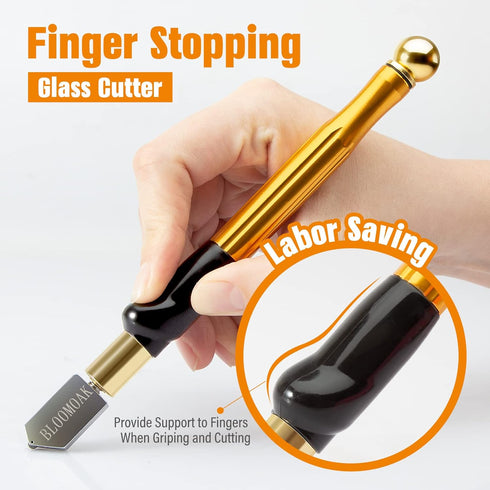 Professional Carbide Tungsten Alloy Handle Glass Cutter Tool with Range 2-20mm Professional Cutter for Thick Glass Mosaic and Tiles - Pencil Shape...