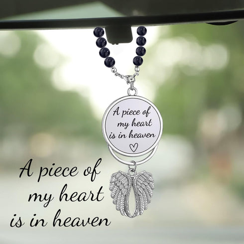 Memorial Car Charm Sympathy Gifts for Loss of Loved one, Keep Making Her Proud Ornament Hanging Rear View Mirror Accessories Grief Bereavement Sym...