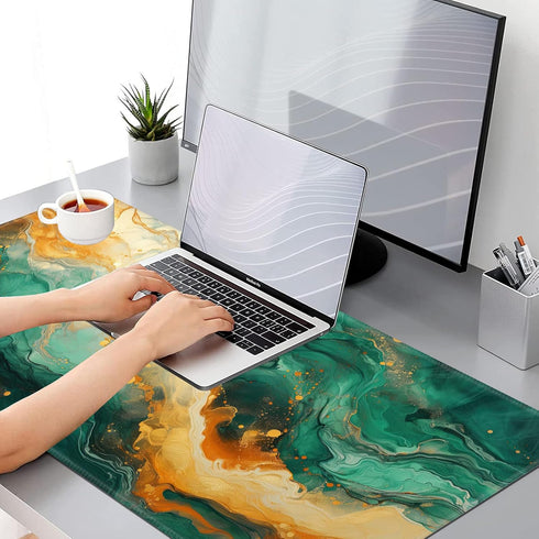 Gaming Mouse Pad, EDGFRTOIO Keyboard Mouse Pad 31.5x15.7 inch XXL Large Computer Laptop Cool Desk Mat with Non-Slip Rubber Base and Stitched Edge ...