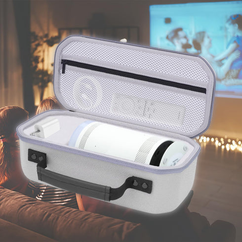 Hard Travel Carrying Case for Samsung The Freestyle Projector 1st / 2nd Gen 2023 Model, Portable Shockproof Storage Case with Mesh Pocket for Powe...