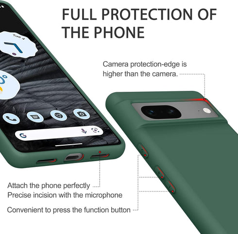 Amzpas Silicone Phone Case Compatible with Google Pixel 7, Soft Protective Smart Phone Case for Women Men, Durable Anti-Scratch Shockproof Phone C...