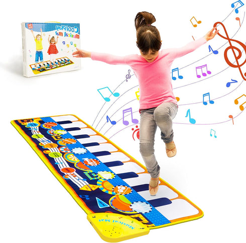 Toddler Toys Age 1-2-4 Year Old Boy Girl Gifts: 14*40 Inch Piano Musical Instruments Learning Toys for Toddlers 1-3-6, Piano Play Mat Toy gifts fo...