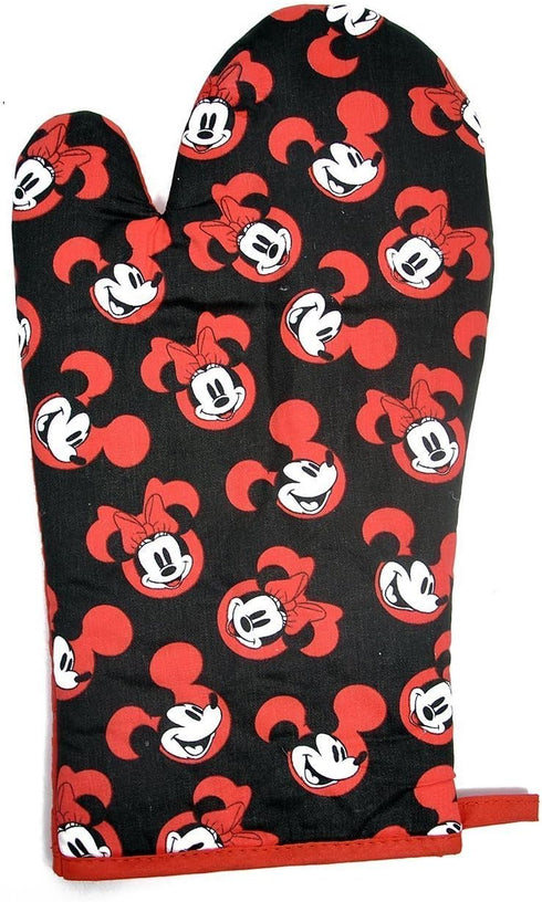 Disney Oven Mitt Pot Holder & Dish Towel 3 pc Kitchen Set (Mickey Minnie Red)...