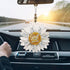 Talataca Daisy 2D Flat Car Ornament & Wood Beads, God Says You are Christian Beaded Rear View Mirror Accessories, Rearview Hanging Charm, Christma...