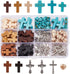 arricraft 170 Pcs Cross Jewelry Making Kits, Mixed Color Wood Cross Pendants Including Synthetic Turquoise Beads Wood Beads Pendants Alloy Pendant...