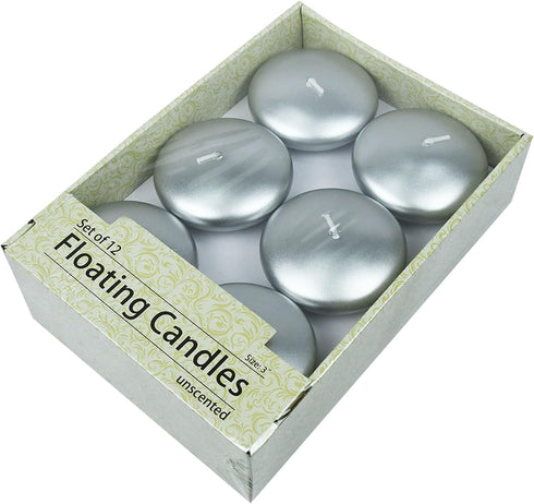 3 Inch Metallic Silver Floating Candles...