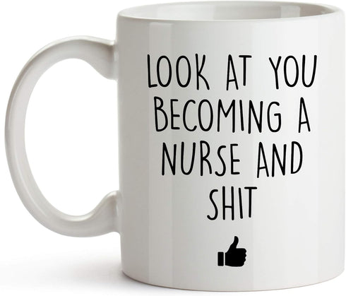 YouNique Designs Nursing School Coffee Mug, 11 Ounces, Nursing Graduation Gifts for Him and Her, Registered Nurse Graduation Gifts, Soon to Be Nur...