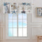 Summer Coastal Grid Valances Curtain for Kitchen Cafe, Ocean Starfish Lighthouse Window Valance Short Curtains 42"x 12" Rod Pocket Windows Treatme...