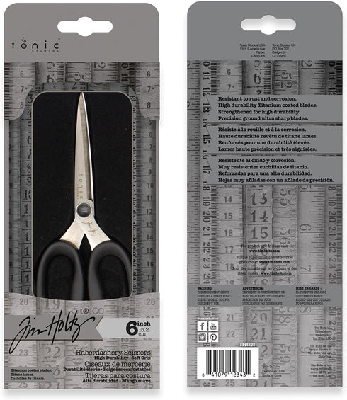 Tim Holtz Small Scissors - 6 Inch Scissors All Purpose for Cutting Fabric, Crafting, and Sewing - Heavy Duty Mini Scissors with Titanium Micro Poi...