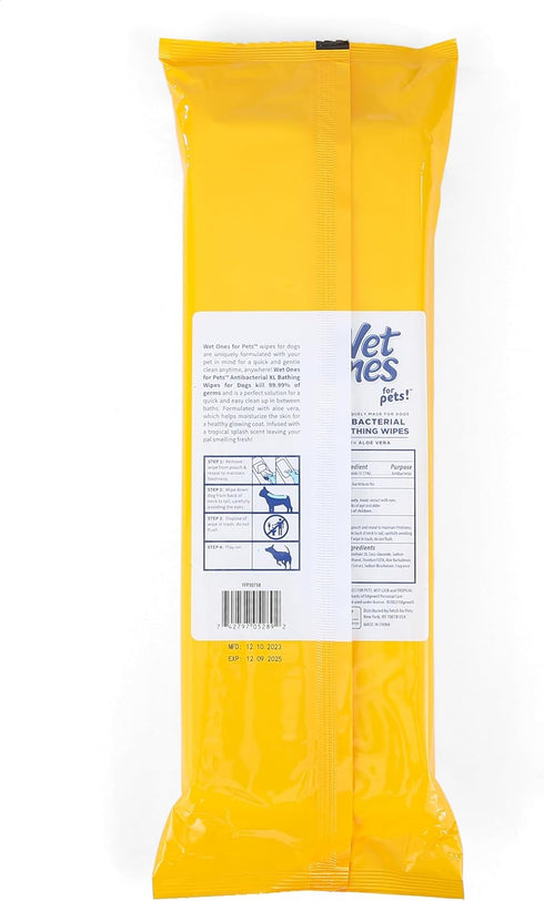 Wet Ones for Pets Multipurpose XL Disposable Pet Bathing Wipes, 10ct, Tropical Splash Scent | Dog Cleaning Wipes, Extra Large Disposable Dog Wipes...