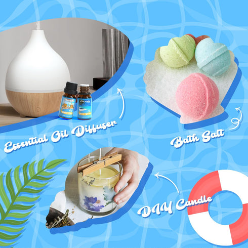 SALKING Surf & Sand Fragrance Oils, Premium Essential Oil for Diffuser, Scented Oil Gift Set for Soap Candle Making - Ocean Breeze, Salty Sea, Pin...
