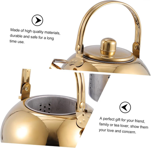 1pc Stainless Steel Pot Whistling Teakettle Classic Teapot Water Kettle Stove Top Kettle Water Boiler Stove Top Round Tea Pot Coffee Pot Tea Kettl...