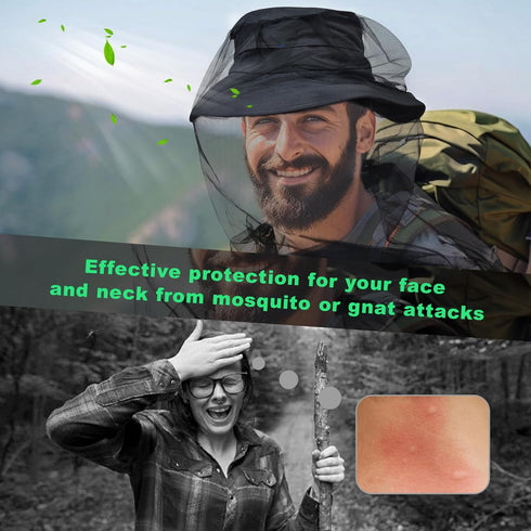 Mosquito Head Net for Insects, 2 Pack, Premium Bug Net for Head, Fly & Bug Protection | Ultra Large & Long, Finest Holes for Camping, Hiking, Fish...