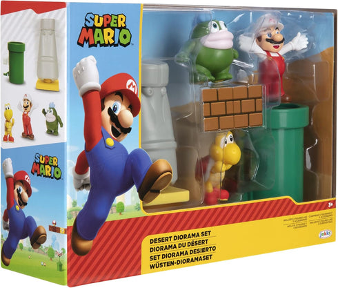 Super Mario Action Figure Playset 2.5-Inch Desert Diorama Set...