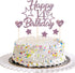 Purple Glitter Happy 14th Birthday Cake Topper with Cupcake Toppers - 14th Birthday Cupcake Decoration, 14th Birthday Cake Decor for Boys or Girls...