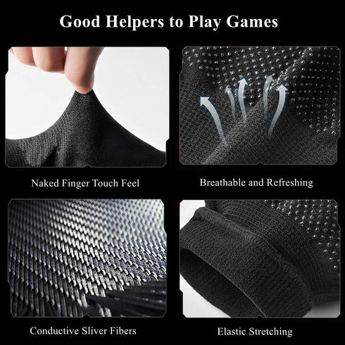 Gaming Gloves for Touchscreen, High-Sensitive Anti-Sweat Breathable Seamless Game Gloves for PUBG Mobile/Knives Out/Rules of Survival...