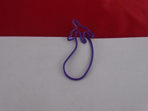 100 Count Eggplant Shaped Paper Clips Great for Paper Clip Collectors or Office Gift - Comes in Round Tin with Lid and Gift Box - Purple...