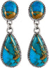 Turquoise Earrings Sterling Silver Copper-Infused Matrix Turquoise Jewelry (Bold Teardrops)...