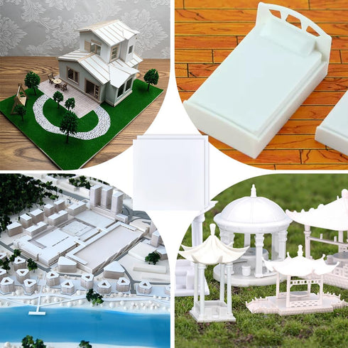 OLYCRAFT 10 Sheets White ABS Plastic Sheet 8x8 Inch ABS Plastic Plates 0.5mm Thick Hard Plastic Sheet for Architectural Models Sand Table Building...