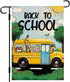 Back to School Garden Flag School Bus Animals Flag 12×18 Inch Double Sided Buffalo Plaid Fall Farmhouse Yard Flag Seasonal Outdoor Decor...
