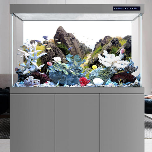 AWERT 48x18 inches Stone Aquarium Background Aquatic Plant River Bed & Lake Fish Tank Background Vinyl Background...