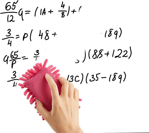 4 Pieces Microfiber Shag Whiteboard Eraser Washable Microfiber Shag Dry Erase Board Eraser for Markers, Chalk, Home, Classroom and Office (Gray, B...