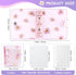 2 Sets Mini Transparent 3 Ring Binder Covers with Daisy Pattern Binder Inner Paper and Pockets Clear Soft PVC Notebook Loose Leaf Binder with Snap...